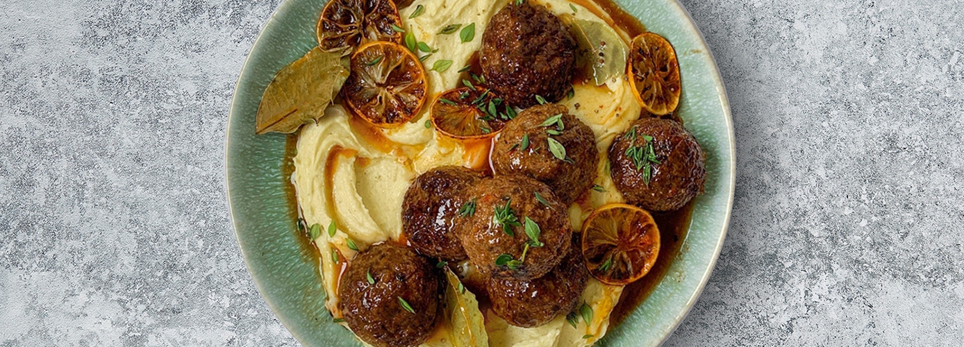 Meatballs with Lemon Bayleaf Sauce