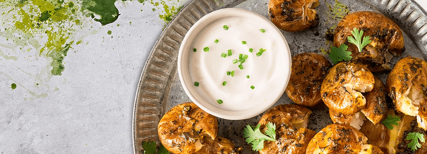 Coriander Garlic Roast Potatoes_