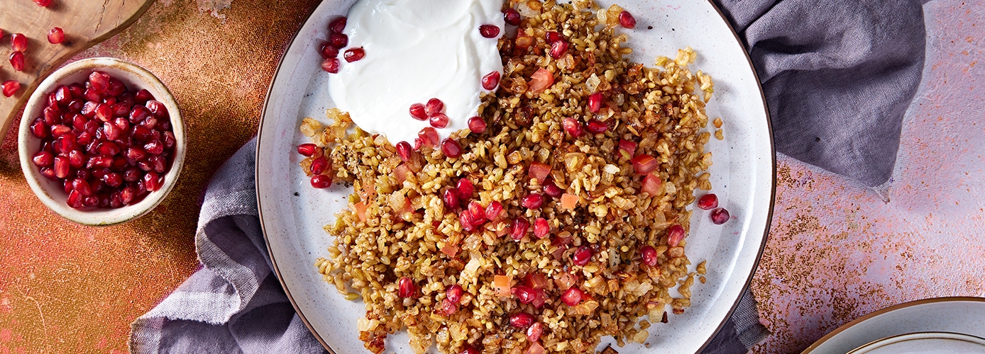 Freekeh and Tomato Pilaf