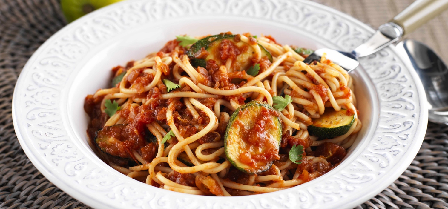 Spaghetti-with-Grilled-Zucchini-and-Tomatoes
