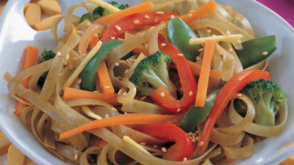 Green Tea Noodles with Vegetables