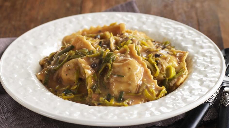 Peppered Beef Ravioli in Rosemary Gravy