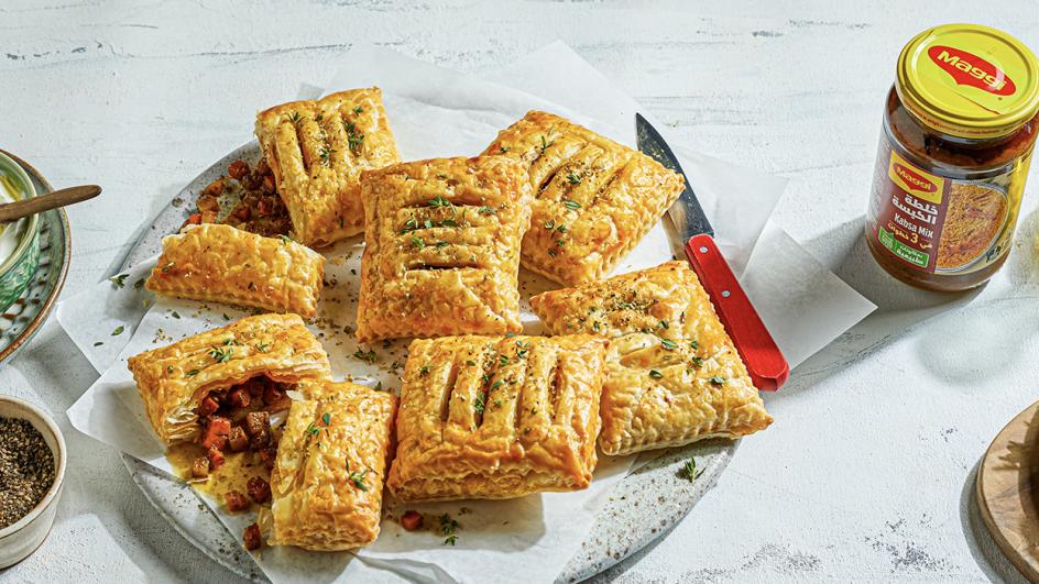 Vegetable kabsa in puff pastry