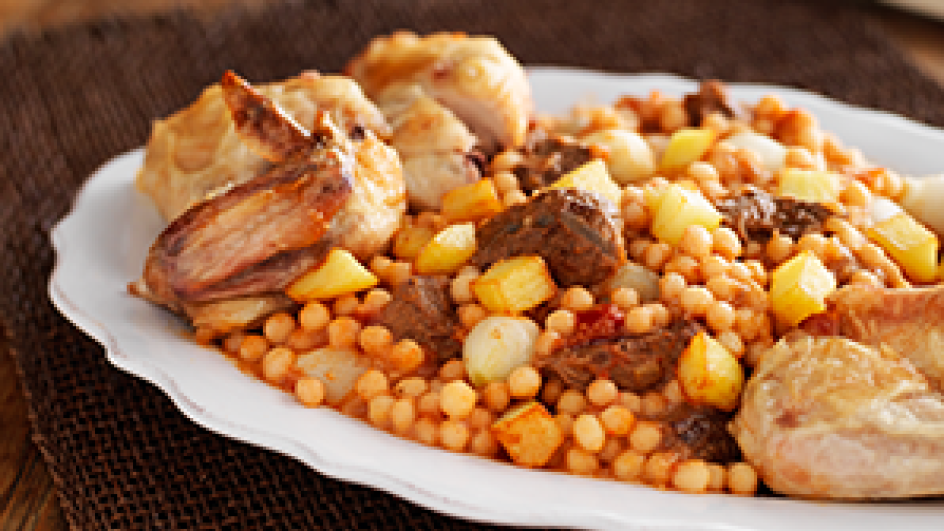 Moghrabieh with Tomato and Potatoes
