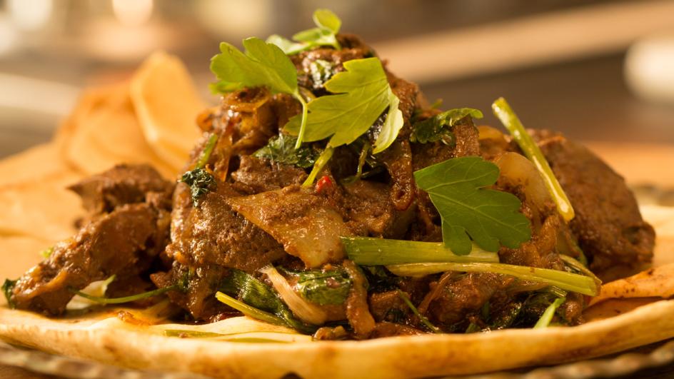 Spicy Lamb Liver and Green Onions