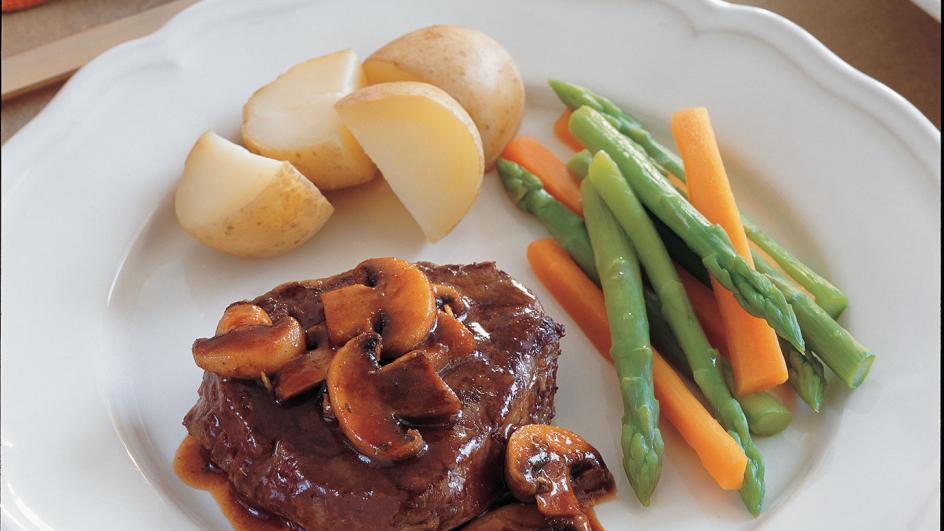 Beef Steak with Mushroom and Herbs Sauce