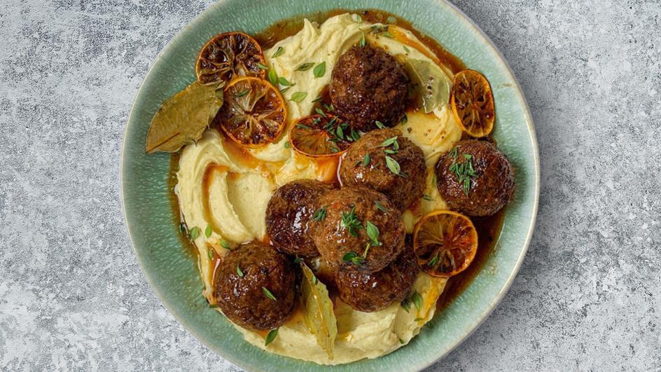 Meatballs with Lemon Bay leaf Sauce