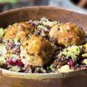 Juicy Chicken Meatballs and Tropical Quinoa Salad