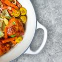 Chicken Thighs With Vegetables Balsamic Glazed
