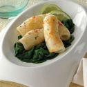 Grilled Squid with Wilted Spinach and Butter