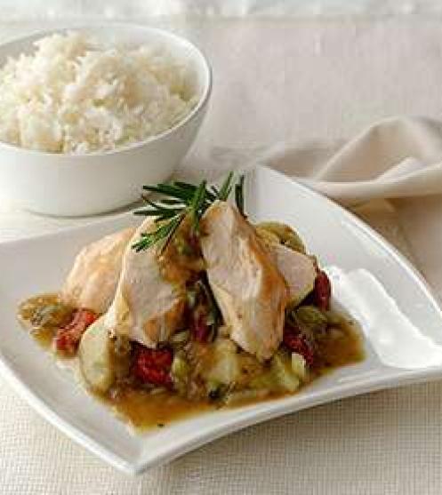 Braised Chicken Breast with Artichoke and Fennel - media description