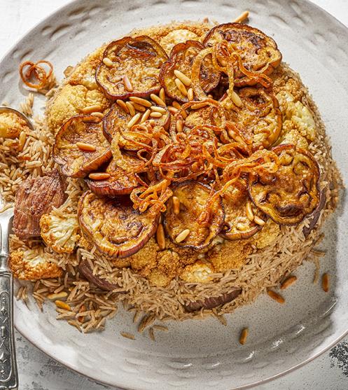 Eggplant beef maklouba