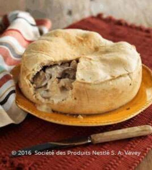 Triple Layered Chicken and Mushroom Pie - media description