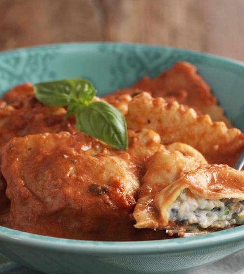 MUSHROOM & MASCARPONE RAVIOLI IN CREAMY TOMATO