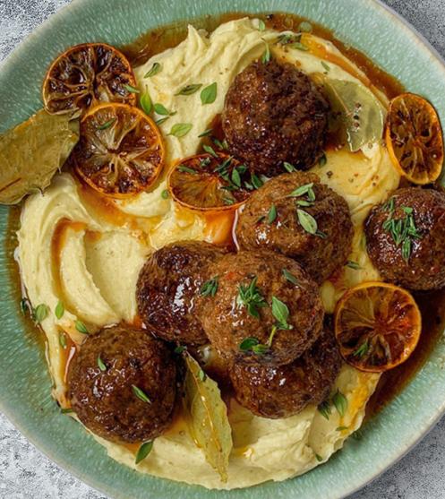 Meatballs with Lemon Bay leaf Sauce