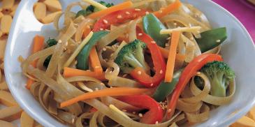 Green Tea Noodles with Vegetables