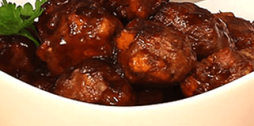 Spicy Meatballs in Pomegranate BBQ Sauce