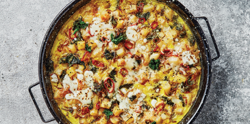 Cheese & Potato Spinach Frittata