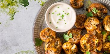 Coriander & Garlic Roast Potatoes