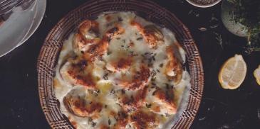 Artichoke and Shrimps Gratin