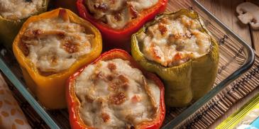 Stuffed Bell Pepper with Chicken and Mushrooms