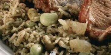 Rice with Broad Beans and Meat