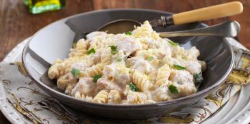 Lemon Pepper Chicken with Creamy Fusilli