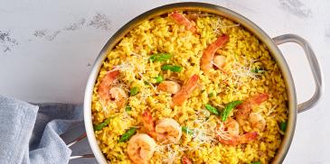 Saffron Shrimp & Asparagus Risotto