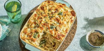 Fettuccini with Chicken and Broccoli Gratin